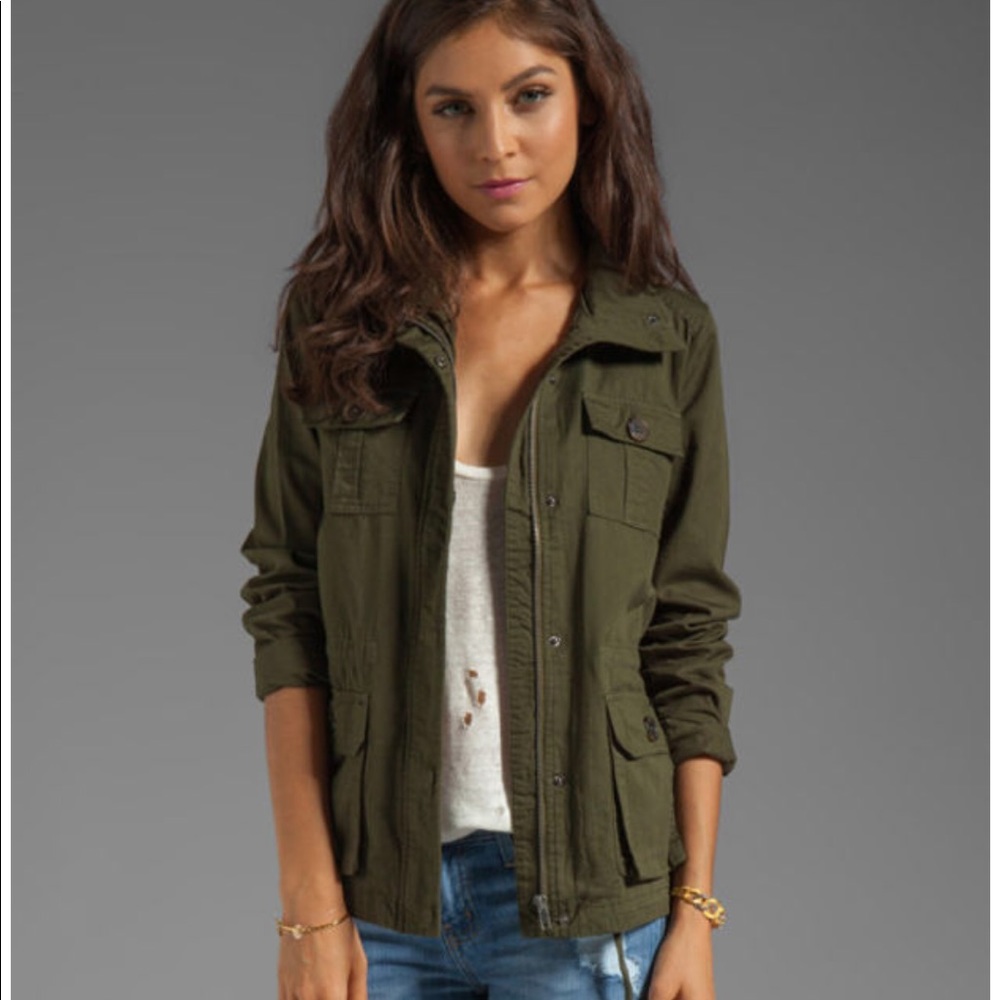 Jack by BB Dakota Leslie twill army green jacket